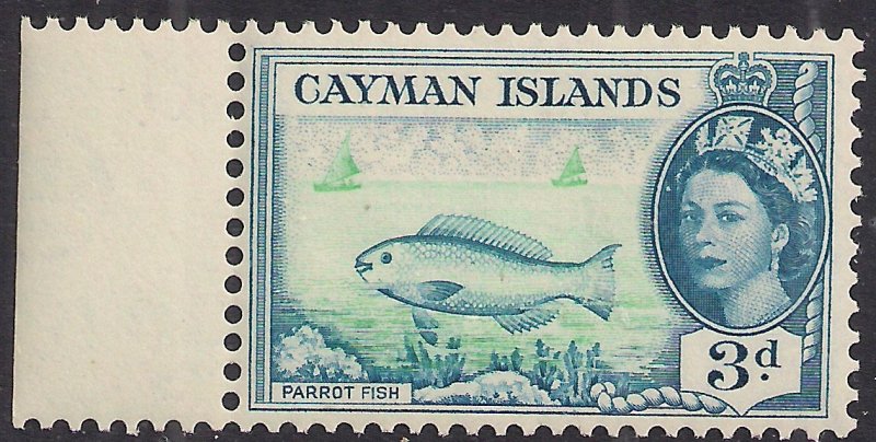 Cayman Islands 1953 - 62 QE2 3d Parrotfish MM SG 154 ( J1495 )