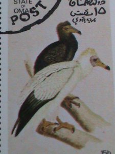 ​OMAN 1972 -WORLD COLORFUL LOVELY BEAUTIFUL BIRDS CTO SHEET VERY FINE