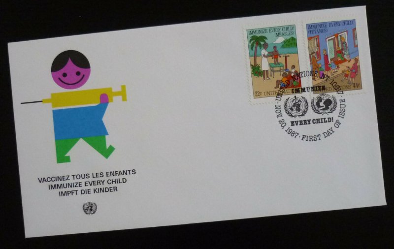 UN 1987 United Nations FDC - Cover - Immunize Every Child Vaccine US 27