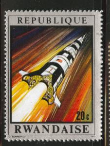 RWANDA Scott 373  MH* 1970 Apollo Spaceship stamp