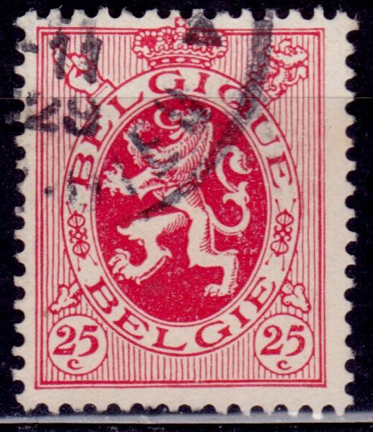 Belgium, 1929-32, Heraldic Lion, 25c, sc#204, used