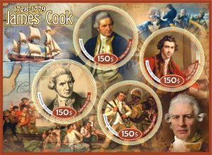 Stamps. Ships,  James Cook 2019 year 1+1 sheets perforated