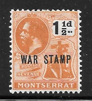 Montserrat MR3: 1.5d George V, overprint, MH, F