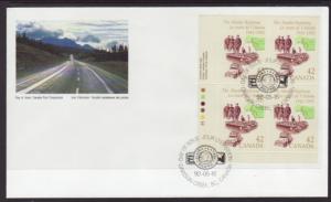 Canada 1413 Alaska Highway Plate Block Canada Post U/A FDC