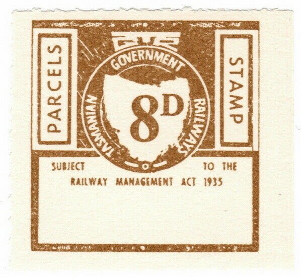 (I.B) Australia - Tasmania Railways : Parcels Stamp 8d