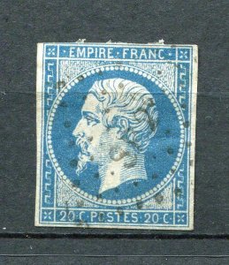 France 1853 Sc 15 Mi 13 Napoleon Imperf Used 20c SKu 875