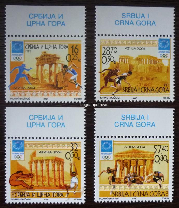 2004 SERBIA-MONTENEGRO-FULL SET (MNH)! yugoslavia olympic games greece I21