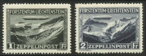 LIECHTENSTEIN #C7-8 Mint - 1931 Zeppelin Set