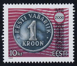Estonia 391 MNH Coin on Stamp