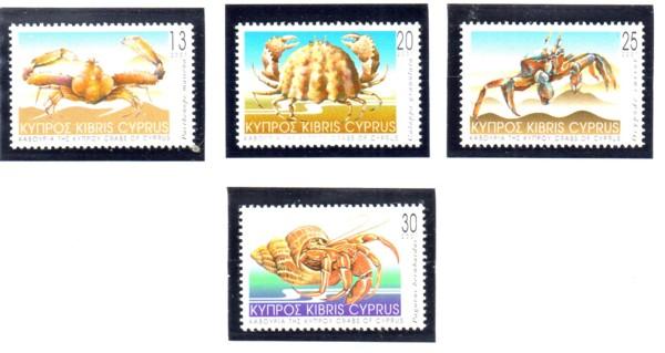 Cyprus Sc 978-81 2001 Crabs stamp set mint NH