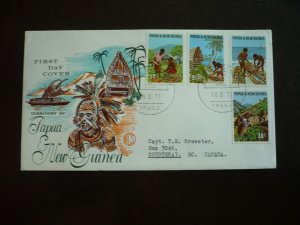 Postal History - Papua New Guinea - Scott# 332-335 - First Day Cover