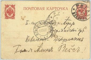 69019 - RUSSIA / LATVIA - POSTAL HISTORY - STATIONERY CARD with AMBULANT TRAIN-