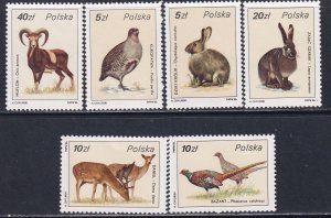 Poland 1986 Sc 2719-24 Wildlife Stamp MNH