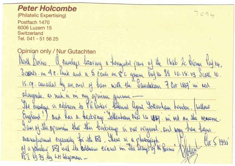 North Borneo #15 #17 #10 (SG #18 #19 #10) Used On Rare Cover To London