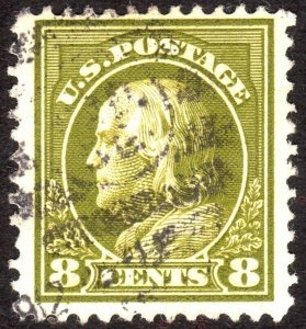 1912, US 8c, Franklin, Used, Nice Jumbo, Sc 414