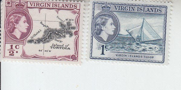 1956 BVI QEII Scenes (2) (Scott 115-16) MLH