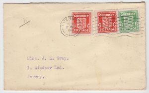 Guernsey 1943 commercial cover addressed to Jersey