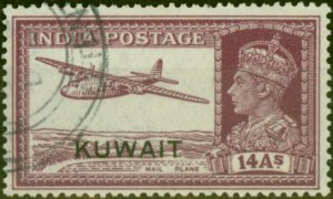 Kuwait 1945 14a Purple SG63 Fine Used-Variant 5