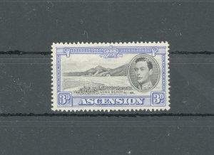 1938-53 ASCENSION, Stanley Gibbons #42 - 3d. black and ultramarine - MH*