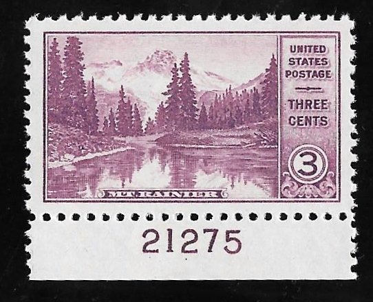 742 3 cents LARGE JUMBO Mount Rainier Stamp mint OG NH EGRADED VF 80