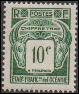 French Polynesia J18 - Mint-H - 10c Numerals (1948) (cv $0.40)