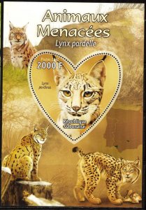 Gabon 2012 Wild Cats Lynx S/S MNH