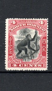 North Borneo 1900 4c Orangutan perf 14 1/2-15 SG 99b MH