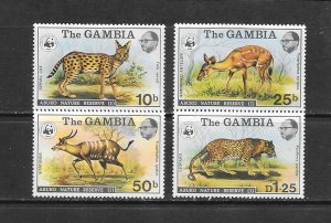 GAMBIA #341-44 WWF ABUKO NATURE RESERVE MNH