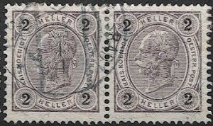 AUSTRIA 1901 Sc 71a  2h  Used  pair VF