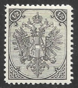 BOSNIA AND HERZEGOVINA 1911 REPRINT 1/2k Black Arms P.12 1/2 Sc 1a,SG106 MH