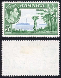 Jamaica SG126b 3d Greenish blue and Ultramarine R 9/2 T guide at right complete