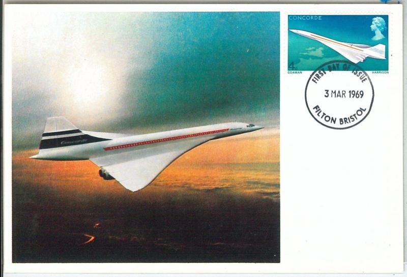 64856  - GB - POSTAL HISTORY - MAXIMUM CARD : CONCORD Aviation 1969