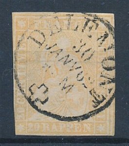 Switzerland 1850s Helvetia (20r) Fine Used