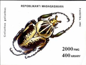 MALAGASY 1223 MNH S/S SCV $2.25 BIN $1.25 INSECT