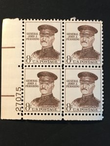 Scott # 1214 General John J. Pershing, MNH Plate Block of 4