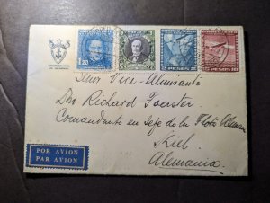 1935 Chile Airmail Cover Valparaiso to Kiel Germany