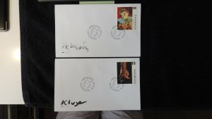 Denmark 1999 FDC paintings art thomas kluge  good used 