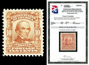 Scott 307 1903 10c Webster Regular Issue Mint Graded XF-Sup 95 H with PSE CERT