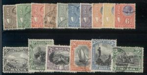 MALTA #131-46, Complete set except for high values, used, VF, Scott $324.35