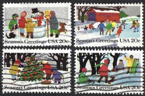 United States #2025-2030 20¢ 1982 Christmas Issues. Six stamps. Used.