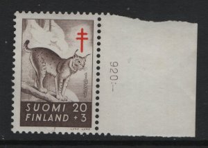 Finland    #B143  MNH   1957  lynx 20m