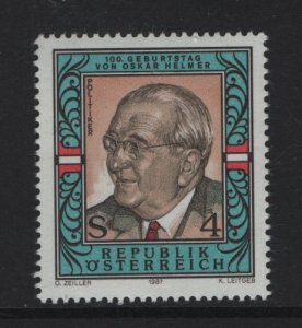 Austria  #1416  MNH 1987 Helmer , politician