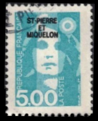 ST. PIERRE & MIQUELON 1990 5fr #543 FRANCE OVPTD ST. PIERRE ET MIQUELON