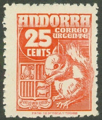SPANISH ANDORRA E5 MH CV $5.75 BIN $2.50