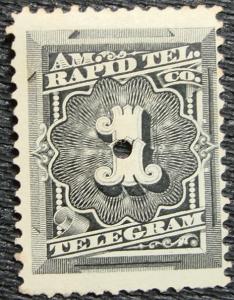 US #1T1, Used Punched Single, Telegraph, SCV $.25 L3