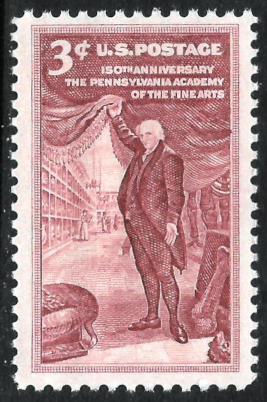 Sc 1064   3¢ Pennsylvania Academy of Fine Arts Single, MNH