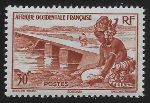 French West Africa #37 30c Bamako Dike, French Sudan ~ MHR