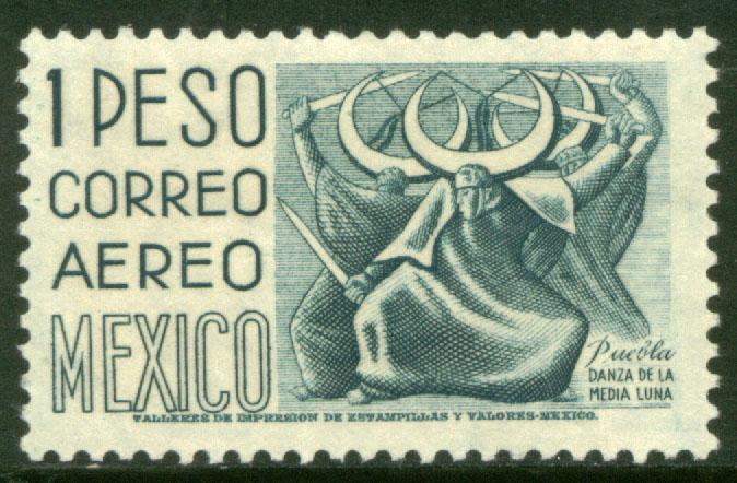 MEXICO C220Gp, $1P 1950 Definitive 2nd Ptg wmk 300 PERF11 1/2X11  MINT NH. F-VF.