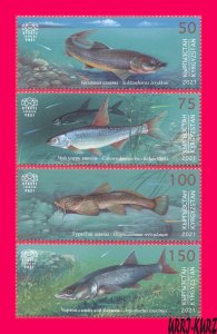 KYRGYZSTAN 2021 Nature Fauna Freshwater River & Lake Fish 4v Mi KEP166-169 MNH