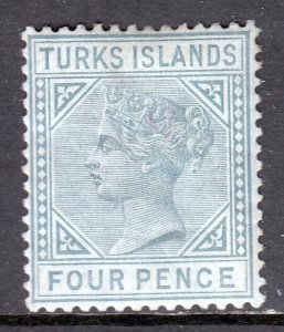 Turks Islands - Scott #50 - MH - Crease, ink on reverse - SCV $32